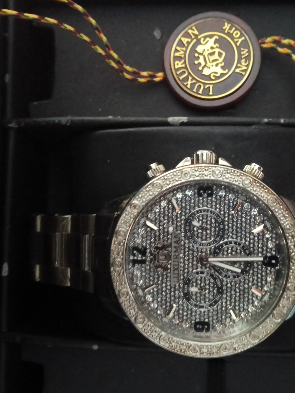 Silver-Tone Men's Crystal Chronograph Watch